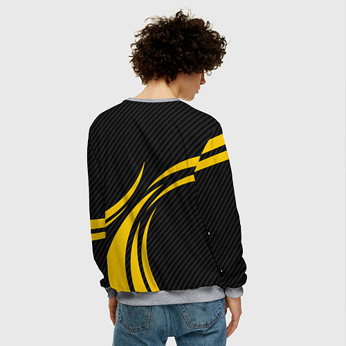 Мужской свитшот Zeekr - yellow color / 3D-Меланж – фото 4