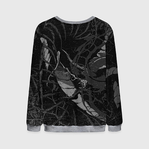 Мужской свитшот Белый трайбл дракон / 3D-Меланж – фото 2