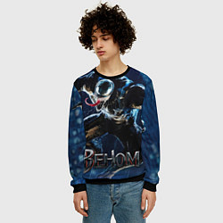 Свитшот мужской Веном в прыжке, цвет: 3D-черный — фото 2