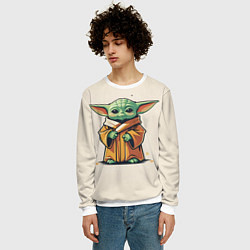 Свитшот мужской Малыш Грогу - Мандолорец, цвет: 3D-белый — фото 2