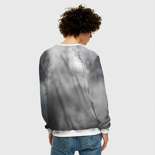 Мужской свитшот Бэтмен в дыму / 3D-Белый – фото 4