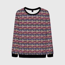Свитшот мужской Тёмный сине-розовый узор, цвет: 3D-черный
