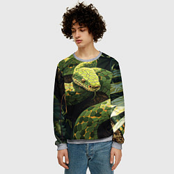 Свитшот мужской Змея в траве, цвет: 3D-меланж — фото 2