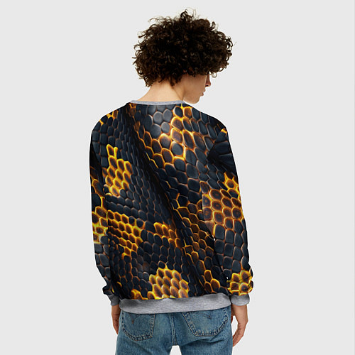 Мужской свитшот Текстура змеи / 3D-Меланж – фото 4
