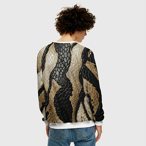 Мужской свитшот В коже рептилии / 3D-Белый – фото 4