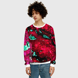 Свитшот мужской Абстракция красно-голубая, цвет: 3D-белый — фото 2