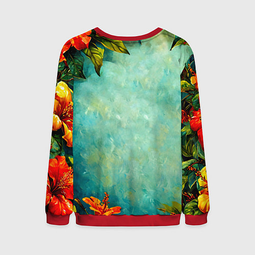 Мужской свитшот Колибри в природе / 3D-Красный – фото 2
