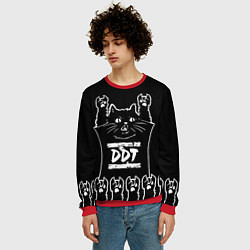 Свитшот мужской ДДТ: рок кот, цвет: 3D-красный — фото 2