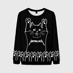 Свитшот мужской Metallica: cat rock, цвет: 3D-черный