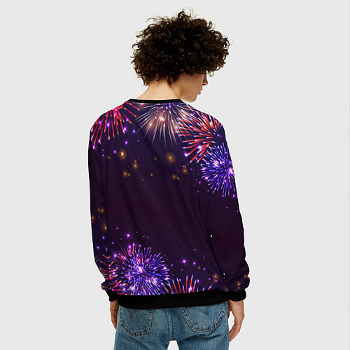 Мужской свитшот Праздничный Nirvana / 3D-Черный – фото 4