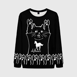 Свитшот мужской Deftones: cat rock, цвет: 3D-черный