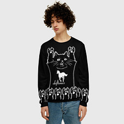 Свитшот мужской Deftones: cat rock, цвет: 3D-черный — фото 2