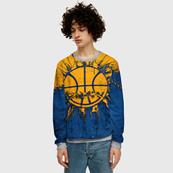Свитшот мужской Голден Стэйт Уорриорз баскетбольный мяч, цвет: 3D-меланж — фото 2