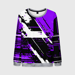 Мужской свитшот Diagonal black and white stripes on a purple backg