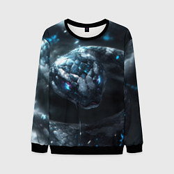 Мужской свитшот Кибер змея со светящимся глазами