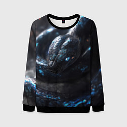 Мужской свитшот Черная змея - киберпанк