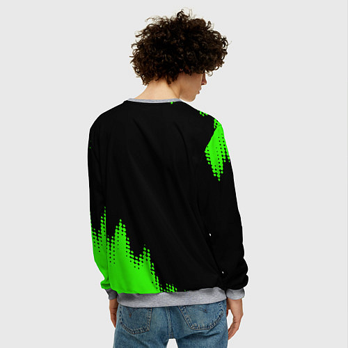 Мужской свитшот Skoda краски зеленые / 3D-Меланж – фото 4