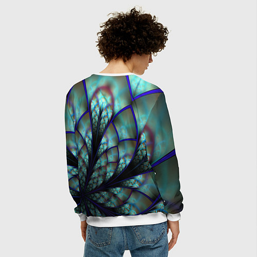 Мужской свитшот Абстракция неон / 3D-Белый – фото 4