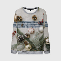Мужской свитшот Новогодние украшения