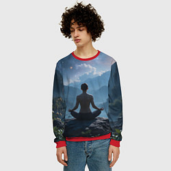 Свитшот мужской Ночная медитация, цвет: 3D-красный — фото 2