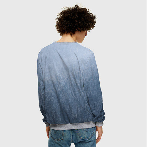 Мужской свитшот Обережный компас рун и северный лес / 3D-Меланж – фото 4