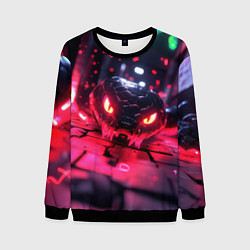 Свитшот мужской Хищная змея киберпанк, цвет: 3D-черный
