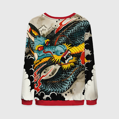 Мужской свитшот Tekken dragon tatoo / 3D-Красный – фото 2