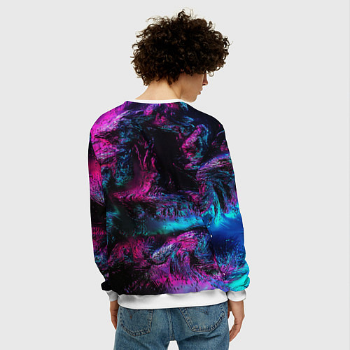 Мужской свитшот Tekken neon colors / 3D-Белый – фото 4