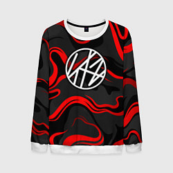 Свитшот мужской Stray kids - красные полосы, цвет: 3D-белый