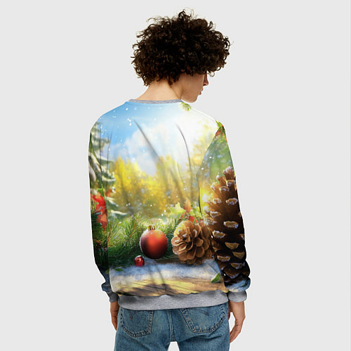 Мужской свитшот Солнечный новый год / 3D-Меланж – фото 4