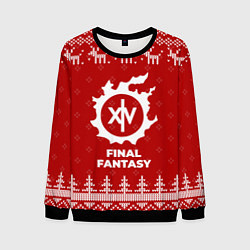 Свитшот мужской Новогодний Final Fantasy с оленями, цвет: 3D-черный