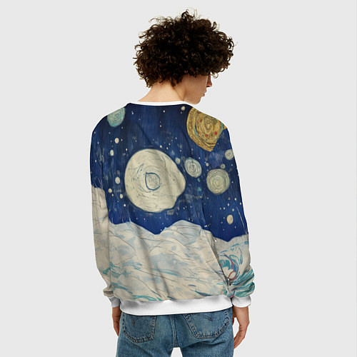 Мужской свитшот Новогодняя милая овечка / 3D-Белый – фото 4