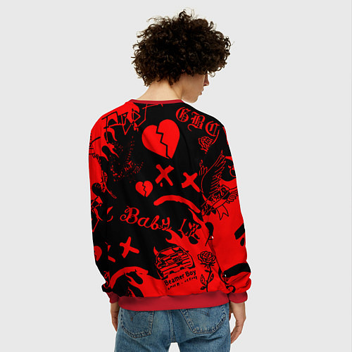 Мужской свитшот Lil peep monster energy / 3D-Красный – фото 4
