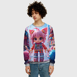 Свитшот мужской Роблокс хорошенький человечек, цвет: 3D-меланж — фото 2