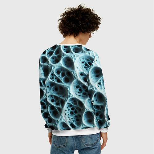 Мужской свитшот Белая пористая структура / 3D-Белый – фото 4