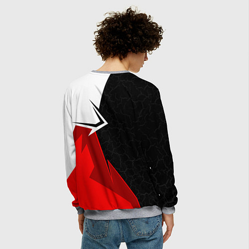 Мужской свитшот Exeed - красно-белый / 3D-Меланж – фото 4