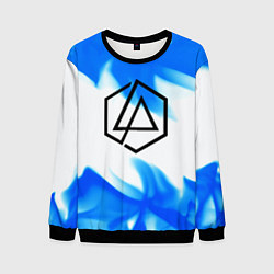 Свитшот мужской Linkin park blue flame, цвет: 3D-черный