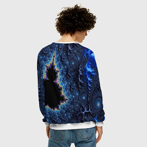 Мужской свитшот Психоделика абстракця / 3D-Белый – фото 4