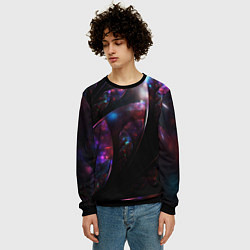 Свитшот мужской Неоновая психоделика абстракция, цвет: 3D-черный — фото 2