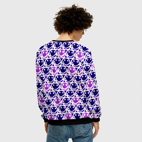 Мужской свитшот Nirvana neon smile / 3D-Черный – фото 4