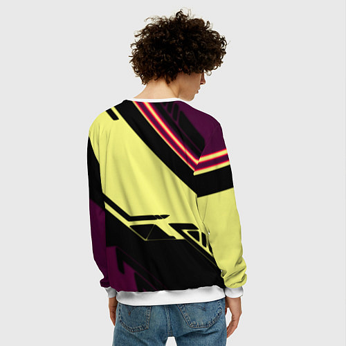 Мужской свитшот Linkin park geometry steel / 3D-Белый – фото 4