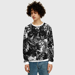 Свитшот мужской Дракон и другие мифические существа в стиле тату, цвет: 3D-белый — фото 2
