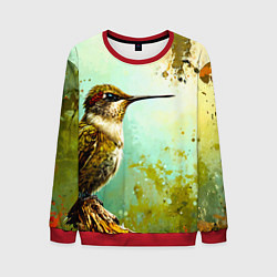 Свитшот мужской Колибри птичка, цвет: 3D-красный