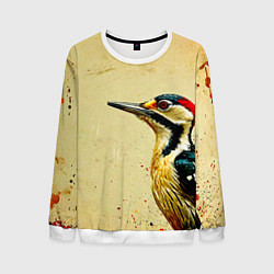 Свитшот мужской Большой дятел, цвет: 3D-белый