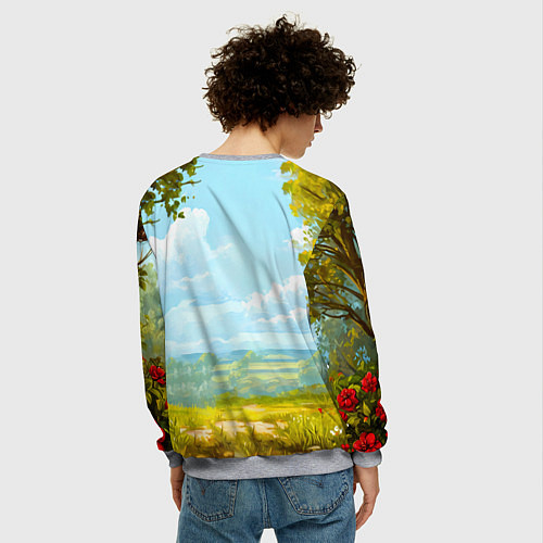 Мужской свитшот Петушок / 3D-Меланж – фото 4