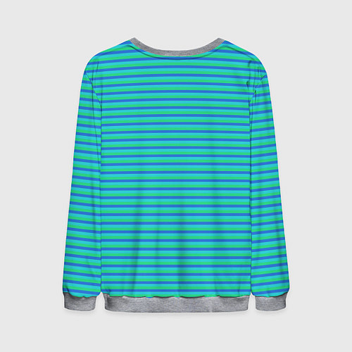 Мужской свитшот Полосатый сине-зелёный / 3D-Меланж – фото 2