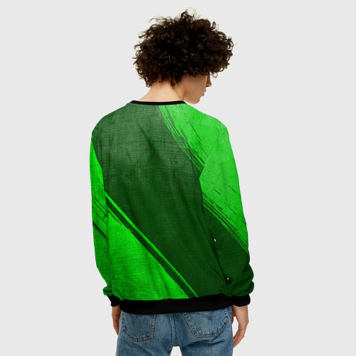 Мужской свитшот Brighton - green gradient вертикально / 3D-Черный – фото 4