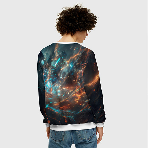 Мужской свитшот Гарри Поттер - вихрь магии / 3D-Белый – фото 4