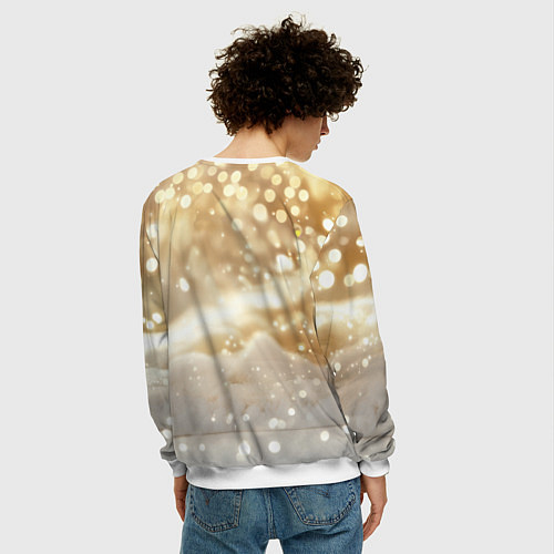 Мужской свитшот Рыжая лисица и боке / 3D-Белый – фото 4