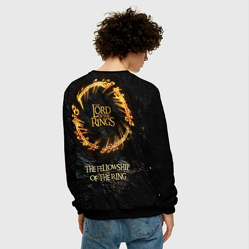 Мужской свитшот Lord of the rings - the fellowship of the ring / 3D-Черный – фото 4